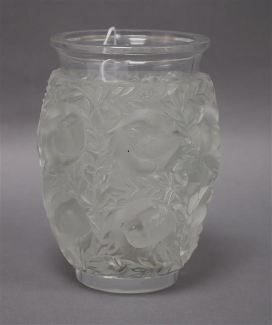 A Lalique Bagatelle Sparrow vase, height 17cm